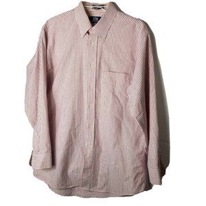 Stafford Button Down Shirt  16 (33) Pink & White
